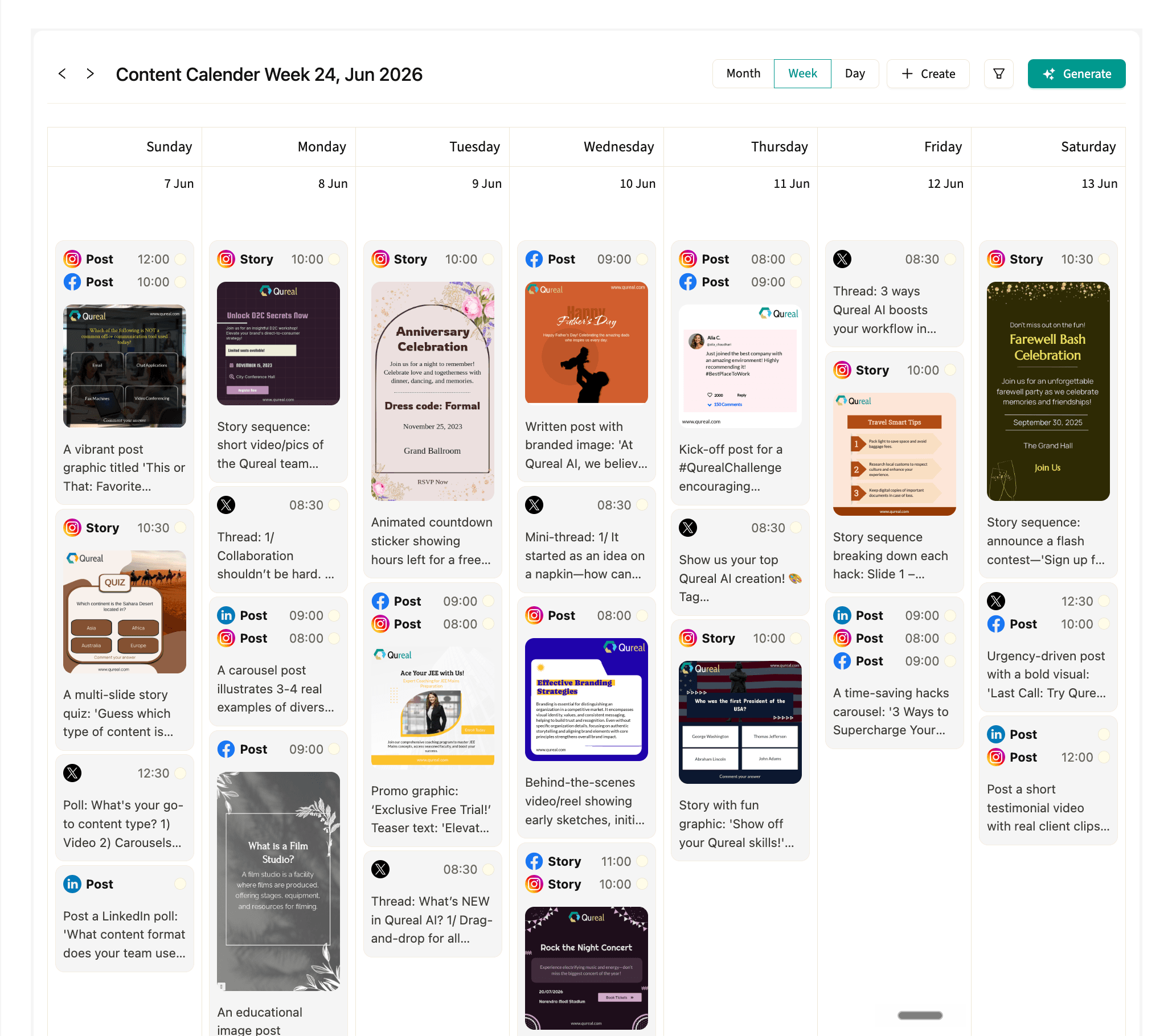Content Calendar Screenshot
